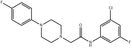 N-(3-CHLORO-5-FLUOROPHENYL)-2-[4-(4-FLUOROPHENYL)PIPERAZINO]ACETAMIDE 结构式