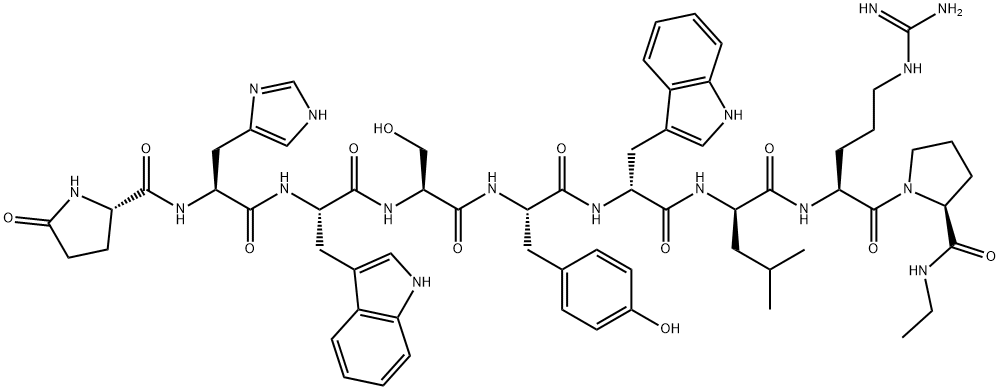 (DES-GLY10,D-TRP6,D-LEU7,PRO-NHET9)-LHRH 结构式