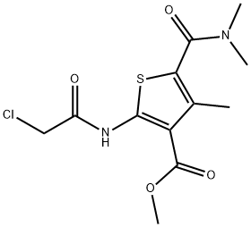 2-(2-氯乙烷酰基氨基)-5-(二甲基氨基甲酰基)-4-甲基-噻吩-3-甲酸甲酯 结构式