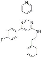 6-(4-FLUOROPHENYL)-N-(2-PHENYLETHYL)-2-PYRIDIN-4-YLPYRIMIDIN-4-AMINE 结构式