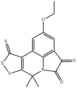 2-乙氧基-7,7-二甲基-10-硫代-7,10-二氢-[1,2]二硫戊烷并[3,4-C]吡咯并[3,2,1-IJ]喹啉-4,5-二酮 结构式