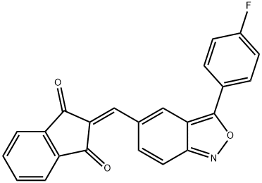 2-([3-(4-FLUOROPHENYL)-2,1-BENZISOXAZOL-5-YL]METHYLENE)-1H-INDENE-1,3(2H)-DIONE 结构式