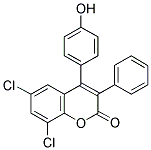 6,8-DICHLORO-4-(4'-HYDROXYPHENYL)-3-PHENYL COUMARIN 结构式