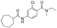 N-ETHYL-N-METHYL-4-(CYCLOHEPTYLCARBONYLAMINO)-2-CHLOROBENZAMIDE 结构式