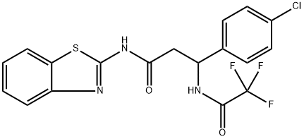 N-(1,3-BENZOTHIAZOL-2-YL)-3-(4-CHLOROPHENYL)-3-[(2,2,2-TRIFLUOROACETYL)AMINO]PROPANAMIDE 结构式