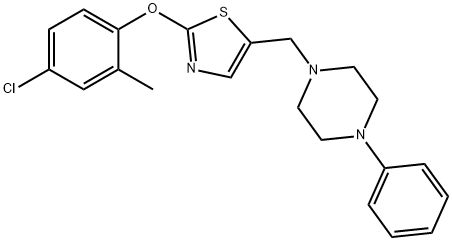 1-([2-(4-CHLORO-2-METHYLPHENOXY)-1,3-THIAZOL-5-YL]METHYL)-4-PHENYLPIPERAZINE 结构式