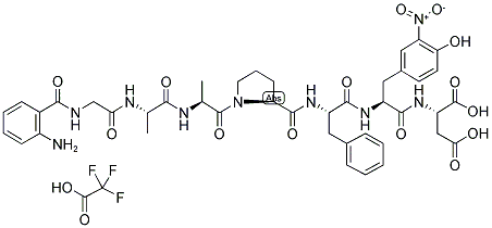 2-AMINOBENZOYL-GLY-ALA-ALA-PRO-PHE-NITRO-TYR-ASP TRIFLUOROACETATE SALT 结构式