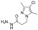 3-(4-CHLORO-3,5-DIMETHYL-PYRAZOL-1-YL)-PROPIONIC ACID HYDRAZIDE 结构式