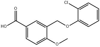 3-[(2-氯苯氧基)甲基]-4-甲氧基-苯甲酸 结构式