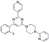 4-(2-FLUORO-PHENYL)-2-PYRIDIN-4-YL-6-(4-PYRIDIN-2-YL-PIPERAZIN-1-YL)-PYRIMIDINE 结构式