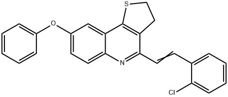 4-[(E)-2-(2-CHLOROPHENYL)ETHENYL]-2,3-DIHYDROTHIENO[3,2-C]QUINOLIN-8-YL PHENYL ETHER 结构式