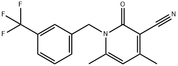 4,6-Dimethyl-2-oxo-1-[3-(trifluoromethyl)benzyl]-1,2-dihydro-3-pyridinecarbonitrile 结构式