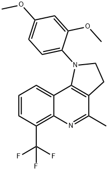 1-(2,4-DIMETHOXYPHENYL)-4-METHYL-6-(TRIFLUOROMETHYL)-2,3-DIHYDRO-1H-PYRROLO[3,2-C]QUINOLINE 结构式