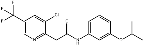 2-[3-CHLORO-5-(TRIFLUOROMETHYL)-2-PYRIDINYL]-N-(3-ISOPROPOXYPHENYL)ACETAMIDE 结构式
