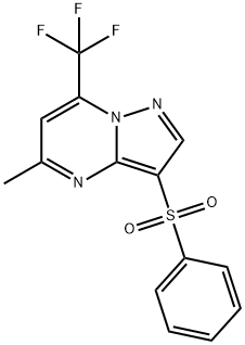 5-METHYL-3-(PHENYLSULFONYL)-7-(TRIFLUOROMETHYL)PYRAZOLO[1,5-A]PYRIMIDINE 结构式