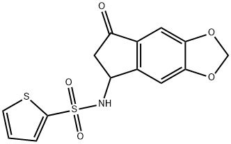 N-(7-OXO-6,7-DIHYDRO-5H-INDENO[5,6-D][1,3]DIOXOL-5-YL)-2-THIOPHENESULFONAMIDE 结构式