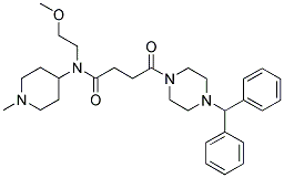 4-(4-(Diphenylmethyl)piperazin-1-yl)-N-(2-methoxyethyl)-N-(1-methylpiperidin-4-yl)-4-oxobutanamide 结构式