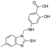 4-N-[(2-MERCAPTO-5-METHYLBENZIMIDAZOLYL)METHYL]AMINO SALYLIC ACID 结构式