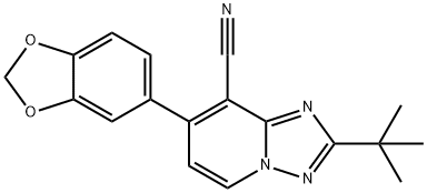 7-(1,3-BENZODIOXOL-5-YL)-2-(TERT-BUTYL)[1,2,4]TRIAZOLO[1,5-A]PYRIDINE-8-CARBONITRILE 结构式