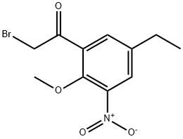 2-溴-1-(5-乙基-2-甲氧基-3-硝基苯基)乙-1-酮 结构式
