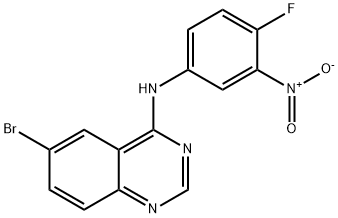 6-Bromo-N-(4-fluoro-3-nitrophenyl)-4-quinazolinamine 结构式