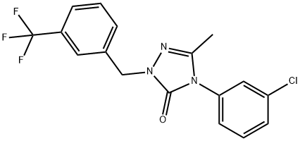 4-(3-CHLOROPHENYL)-5-METHYL-2-[3-(TRIFLUOROMETHYL)BENZYL]-2,4-DIHYDRO-3H-1,2,4-TRIAZOL-3-ONE 结构式