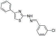 3-CHLOROBENZALDEHYDE (4-PHENYL-1,3-THIAZOL-2-YL)HYDRAZONE 结构式