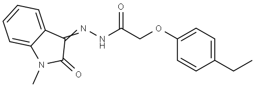 3-(2-(4-Ethylphenoxy)acetylhydrazidyl)-1-methyl-2-oxoindoline 结构式