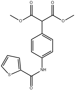 2-(4-(噻吩-2-甲酰胺基)苯基)丙二酸二甲酯 结构式