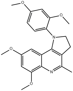 1-(2,4-DIMETHOXYPHENYL)-6,8-DIMETHOXY-4-METHYL-2,3-DIHYDRO-1H-PYRROLO[3,2-C]QUINOLINE 结构式