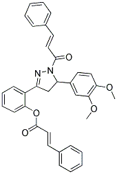 2-(1-CINNAMOYL-5-(3,4-DIMETHOXYPHENYL)-4,5-DIHYDRO-1H-PYRAZOL-3-YL)PHENYL CINNAMATE 结构式