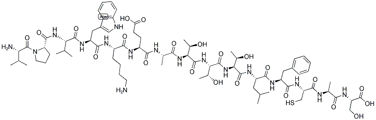 H-Val-Pro-Val-Trp-Lys-Glu-Ala-Thr-Thr-Thr-Leu-Phe-Cys-Ala-Ser-OH 结构式