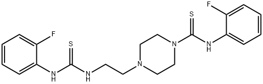 4-(2-([(2-FLUOROANILINO)CARBOTHIOYL]AMINO)ETHYL)-N-(2-FLUOROPHENYL)TETRAHYDRO-1(2H)-PYRAZINECARBOTHIOAMIDE 结构式