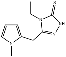 4-乙基-5-[(1-甲基-1H-吡咯-2-基)甲基]-4H-1,2,4-三唑-3-硫醇 结构式