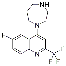 1-[6-FLUORO-2-(TRIFLUOROMETHYL)QUINOL-4-YL]HOMOPIPERAZINE 结构式
