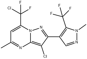 3-Chloro-7-[chloro(difluoro)methyl]-5-methyl-2-[1-methyl-5-(trifluoromethyl)-1H-pyrazol-4-yl]pyrazolo[1,5-a]pyrimidine 结构式