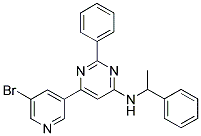 6-(5-BROMOPYRIDIN-3-YL)-2-PHENYL-N-(1-PHENYLETHYL)PYRIMIDIN-4-AMINE 结构式