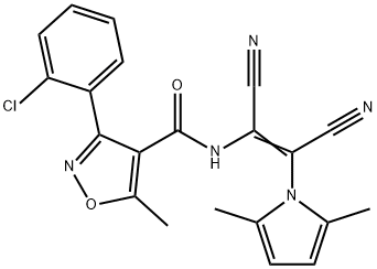 3-(2-CHLOROPHENYL)-N-[(E)-1,2-DICYANO-2-(2,5-DIMETHYL-1H-PYRROL-1-YL)ETHENYL]-5-METHYL-4-ISOXAZOLECARBOXAMIDE 结构式