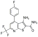 3-AMINO-4-(4-FLUORO-PHENYL)-6-TRIFLUOROMETHYL-THIENO[2,3-B]PYRIDINE-2-CARBOXYLIC ACID AMIDE 结构式