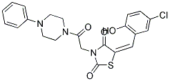 (E)-5-(5-CHLORO-2-HYDROXYBENZYLIDENE)-3-(2-OXO-2-(4-PHENYLPIPERAZIN-1-YL)ETHYL)THIAZOLIDINE-2,4-DIONE 结构式