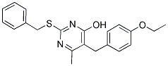 2-(BENZYLTHIO)-5-(4-ETHOXYBENZYL)-6-METHYLPYRIMIDIN-4-OL 结构式