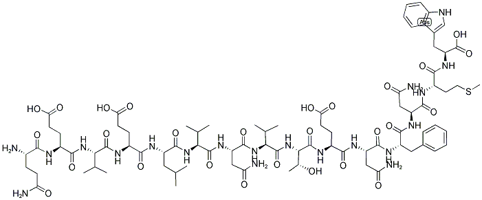 H-GLN-GLU-VAL-GLU-LEU-VAL-ASN-VAL-THR-GLU-ASN-PHE-ASN-MET-TRP-OH 结构式