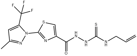 N-ALLYL-2-((2-[3-METHYL-5-(TRIFLUOROMETHYL)-1H-PYRAZOL-1-YL]-1,3-THIAZOL-4-YL)CARBONYL)-1-HYDRAZINECARBOTHIOAMIDE 结构式