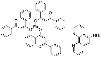 TRIS(DIBENZOYLMETHANE) MONO(5-AMINOPHENANTHROLINE)EUROPIUM (III) 结构式