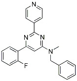 N-BENZYL-6-(2-FLUOROPHENYL)-N-METHYL-2-PYRIDIN-4-YLPYRIMIDIN-4-AMINE 结构式