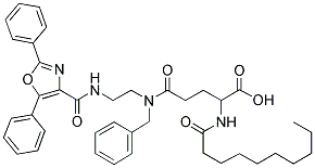 4-(BENZYL-(2-[(2, 5-DIPHENYLOXAZOLE-4-CARBONYL)AMINO]ETHYL)CARBAMOYL)-2-DECANOYLAMINOBUTYRIC ACID 结构式