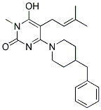 4-(4-BENZYL-PIPERIDIN-1-YL)-6-HYDROXY-1-METHYL-5-(3-METHYL-BUT-2-ENYL)-1H-PYRIMIDIN-2-ONE 结构式