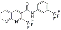 2-(TRIFLUOROMETHYL)-N-[3-(TRIFLUOROMETHYL)PHENYL]-1,8-NAPHTHYRIDINE-3-CARBOXAMIDE 结构式