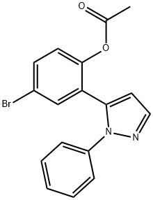 5-(5-溴-2-羟基苯基)-1-苯基吡唑乙酸酯 结构式