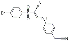 2-((4-BROMOPHENYL)SULFONYL)-3-((4-(CYANOMETHYL)PHENYL)AMINO)PROP-2-ENENITRILE 结构式
